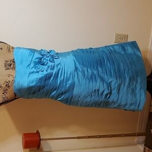 Angelina Faccenda aqua strapless cocktail dress size 16